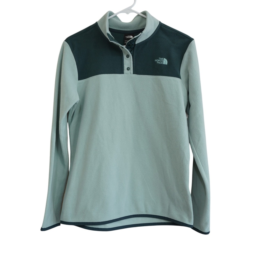The North Face TKA Glacier Snap Fleece Pullover Sage Green Womens Small Gorpcore